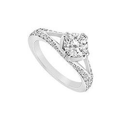 Diamond Engagement Ring : 14K White Gold - 1.00 CT Diamonds