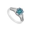 Blue Diamond Engagement Ring : 14K White Gold - 1.00 CT Diamonds