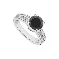 Fancy Black Diamond Ring : 14K White Gold - 1.75 CT Diamonds