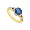 Sapphire And Diamond Engagement Ring : 14K Yellow Gold - 1.00 CT TGW