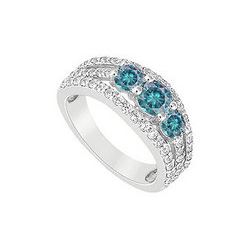 Blue Diamond Engagement Ring : 14K White Gold - 1.00 CT Diamonds