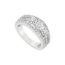 Diamond Engagement Ring : 18K White Gold - 1.00 CT Diamonds