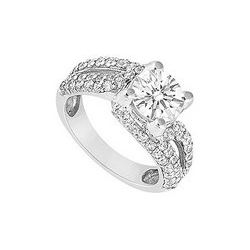 Diamond Engagement Ring : 14K White Gold - 1.00 CT Diamonds