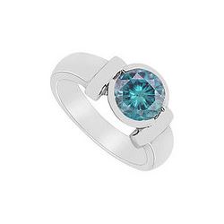 Blue Diamond Ring : 14K White Gold - 2.00 CT Diamond