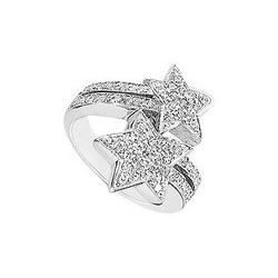 Diamond Star Ring : 14K White Gold - 1.00 CT Diamonds