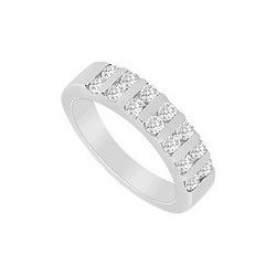 Diamond Wedding Band : 14K White Gold - 0.50 CT Diamonds