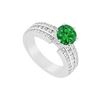 Image 1 : Emerald And Diamond Engagement Ring : 14K Yellow Gold - 1.50 CT TGW