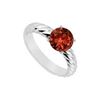 Image 1 : Garnet Ring : 14K White Gold - 1.00 CT TGW