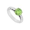 Image 1 : Peridot Ring : 14K White Gold - 1.00 CT TGW