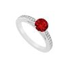 Image 1 : Ruby And Diamond Ring : 14K White Gold - 1.25 CT TGW