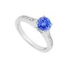 14K White Gold : Tanzanite And Diamond Engagement Ring 0.60 CT TGW