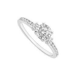 Diamond Engagement Ring : 14K White Gold - 0.50 CT Diamonds