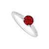 Image 1 : Ruby And Diamond Engagement Ring : 14K White Gold - 0.50 CT TGW