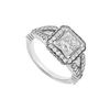 Image 1 : 14K White Gold Princess Cut Diamond Engagement Ring 0.75 CT TDW