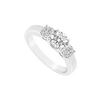 Three Stone Diamond Ring : 14K White Gold - 0.33 CT Diamonds