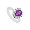 Amethyst And Diamond Ring : 14K White Gold - 1.50 CT TGW