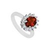 Garnet And Diamond Ring : 14K White Gold - 1.50 CT TGW