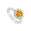 Citrine And Diamond Ring : 14K White Gold - 1.50 CT TGW