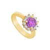 Amethyst And Diamond Ring : 14K Yellow Gold - 1.50 CT TGW