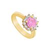 Pink Topaz And Diamond Ring : 14K Yellow Gold - 1.50 CT TGW