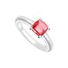 Image 1 : Red Chalcedony Ring : 14K White Gold - 5.00 CT TGW