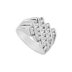 Mens Diamond Ring : 14K White Gold - 1.00 CT Diamonds