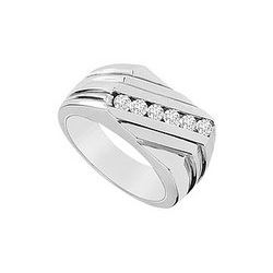 Mens Diamond Ring : 14K White Gold - 0.50 CT Diamonds