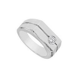 Mens Diamond Ring : 14K White Gold - 0.50 CT Diamonds