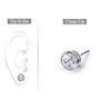 Mens 14K White Gold : Bezel-Set Round Diamond Stud Earrings 0.50 CT. TW.