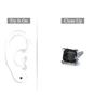 Mens 14K White Gold : Princess Cut Black Diamond Stud Earring - 0.25 CT. TW.