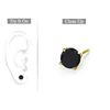 Mens 14K Yellow Gold : Round Black Diamond Stud Earring -1.00 CT. TW.