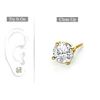 Mens 14K Yellow Gold : Round Diamond Stud Earring - 1.00 CT. TW.