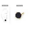 Mens 14K Yellow Gold : Round Black Diamond Stud Earring -2.00CT. TW.
