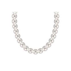 Akoya Cultured Pearl Necklace : 14K White Gold – 4 MM