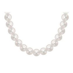 Akoya Cultured Pearl Necklace : 14K White Gold – 10 MM