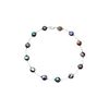 Sterling Silver And Freshwater Cultured Black Coin Pearl Station Necklace - 18 Inch/ 12-13 MM