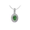 Emerald And Diamond Pendant : 14K White Gold - 1.25 CT TGW