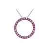 Pink Sapphire Circle Pendant : 14K White Gold - 0.50 CT TGW