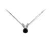 14K White Gold : Round Black Diamond Solitaire Pendant - 0.50 CT. TW.
