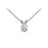 14K White Gold : Round Diamond Solitaire Pendant - 0.50 CT. TW.