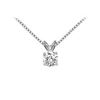 14K White Gold : Round Diamond Solitaire Pendant - 0.75 CT. TW.