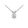 14K White Gold : Round Diamond Solitaire Pendant - 1.00 CT. TW.