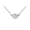 14K White Gold : Bezel Set Round Diamond Solitaire Pendant - 0.50 CT. TW.