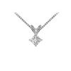 14K White Gold : Princess Cut Diamond Solitaire Pendant - 0.50 CT. TW.