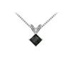 14K White Gold Prong Set Square Onyx Solitaire Pendant 3.00 CT TGW.