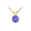 Image 1 : 14K Yellow Gold Prong Set Natural Tanzanite Solitaire Pendant 1.00 CT TGW