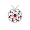 Image 1 : Ruby And Diamond Pendant : 14K White Gold - 0.75 CT TGW
