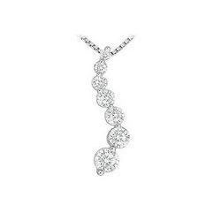 Diamond Journey Pendant : 14K White Gold - 1.50 CT Diamonds