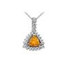 Image 1 : Citrine And Diamond Pendant : 14K White Gold - 0.75 CT TGW