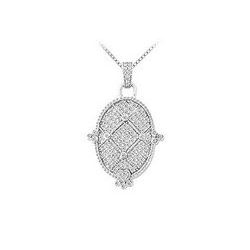 Diamond Pendant : 14K White Gold - 1.00 CT Diamonds